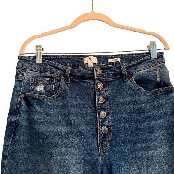True Craft Sz 14 Slim‎ Straignt Button Fly Distressed Jeans - Picture 13 of 13